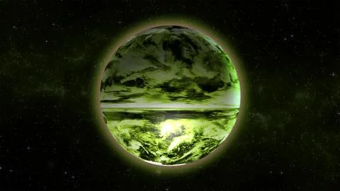 Green Space Planet Backgrounds Wallpaper Stock Illustration