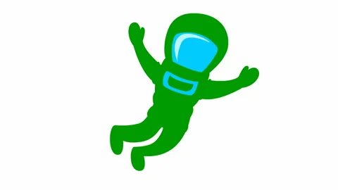 Green spaceman white Stock Footage 231756831