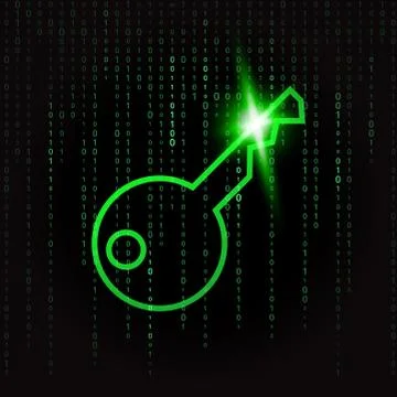 Green sparkling key on a background イラスト素材