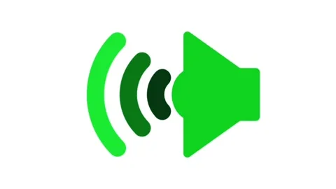 Green speaker sound wave volume icon on white background 動画素材 345969969