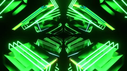 Green Spectacular Geometric Aesthetics in Infinity Background VJ Loop in 4K Stock Footage 337926525