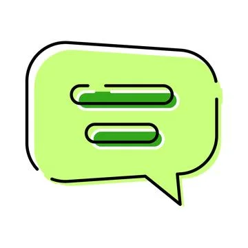 Green speech bubble chat communication message icon 스톡 일러스트