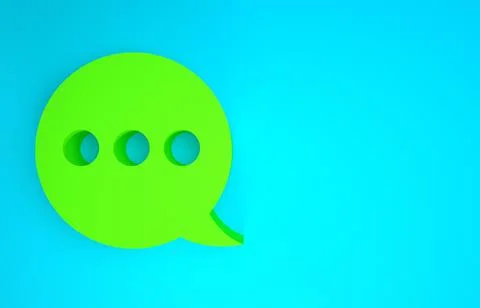 Green Speech bubble chat icon isolated on blue background. Message icon. Comm Stockillustratie