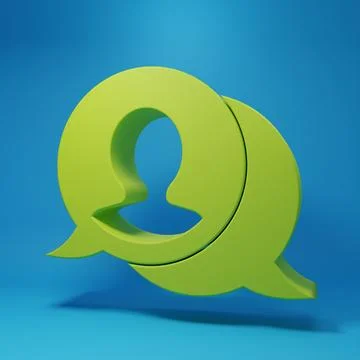 Green Speech bubble chat icon isolated on blue background. Message icon. Co.. Illustrazione stock