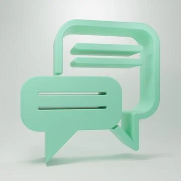 Green Speech bubble chat icon isolated on grey background. Message icon. Co.. Stock Illustration
