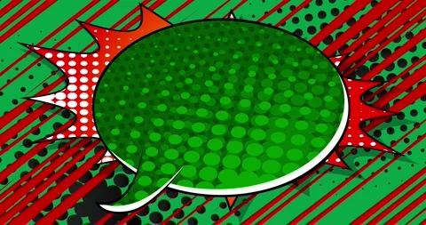 Green Speech Bubble. Comic Book Background Stock Footage 169983276