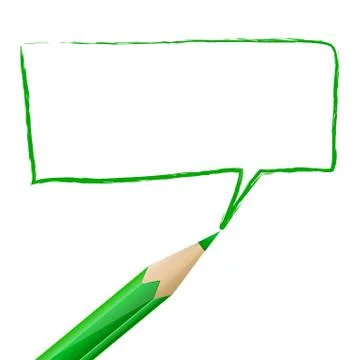 Green speech bubble drawn with pencil Stock Illustration