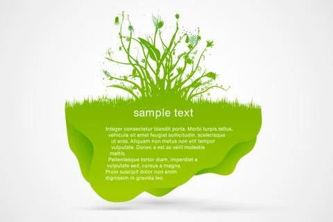 Green speech bubble with a flowers Stock Illustration