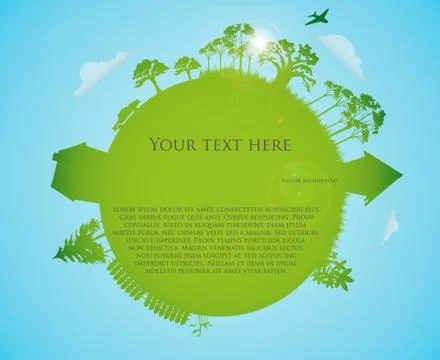 Green speech bubble with a flowers Stock Illustration