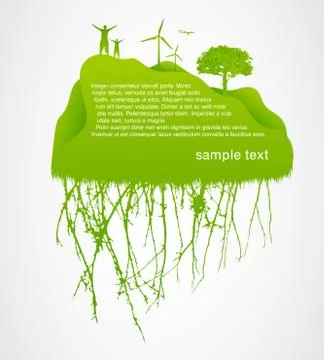 Green speech bubble with a flowers Stock Illustration