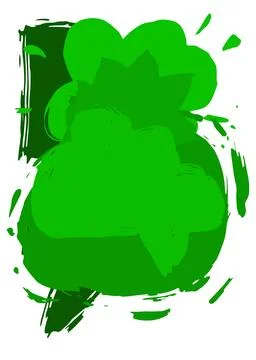 Green Speech Bubble Graffiti isolated on white Background. Abstract message.. Stock Illustration