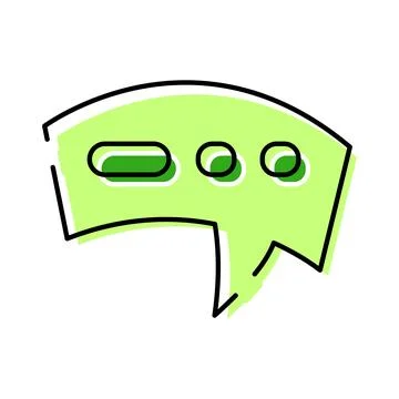 Green speech bubble icon symbolizing online communication Illustrazione stock