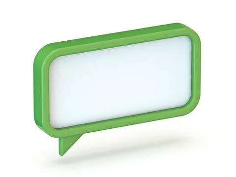 Green speech bubble Rectangle shape 3D Green speech bubble Rectangle shape... Stock Photos