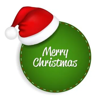 Green speech bubble with santa hat Stock Illustration