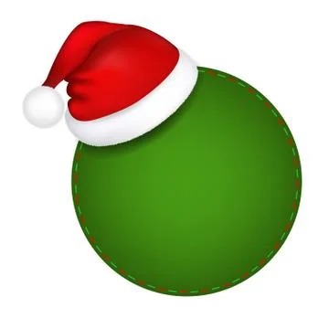 Green speech bubble with santa hat Stock Illustration