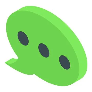 Green speech bubble showing waiting status isometric icon Illustrazione stock