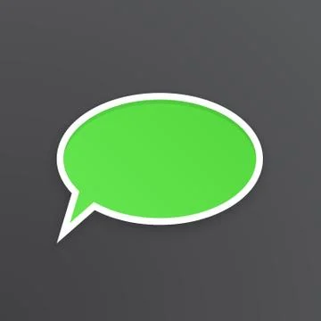 Green speech bubble for talk at oval shape Stock Illustration
