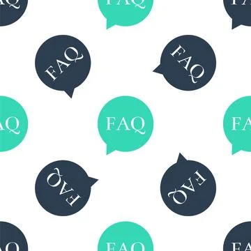 Green Speech bubble with text FAQ information icon isolated seamless pattern on Stock Illustration