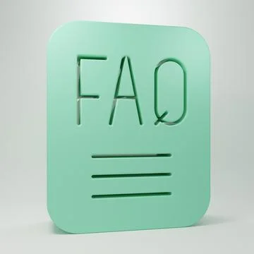 Green Speech bubble with text FAQ information icon isolated on grey backgro.. Stock Illustration