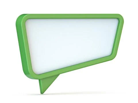 Green speech bubble Trapezoid shape 3D Green speech bubble Trapezoid shape... Stock Photos