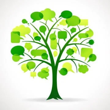 Green Speech Bubble Tree Stock Illustration
