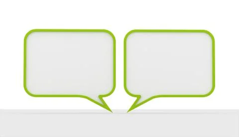Green speech bubbles dialog on white background Illustrazione stock