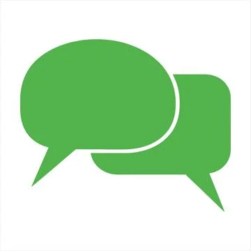 Green Speech Bubbles Overlapping Representing Conversation and Communicatio.. Stock Illustration