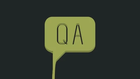 Green Speech bubbles with Question and Answer icon isolated on black background Stock Footage 235451256