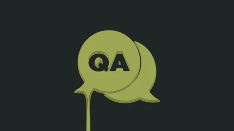 Green Speech bubbles with Question and Answer icon isolated on black background Stock Footage 235510614