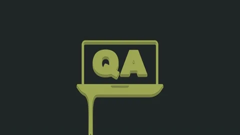 Green Speech bubbles with Question and Answer icon isolated on black background Stock Footage 235584883