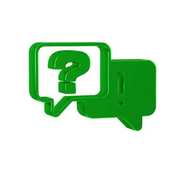 Green Speech bubbles with Question and Answer icon isolated on transparent .. イラスト素材