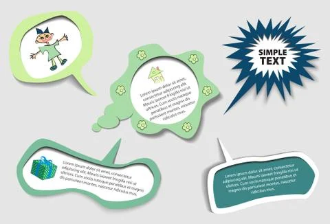 Green speech bubbles set Illustrazione stock