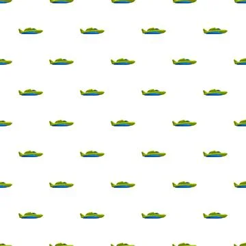 Green speed boat flat seamless pattern Stockillustratie