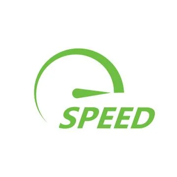 Green speed vector icon isolated on white background Stock Illustration