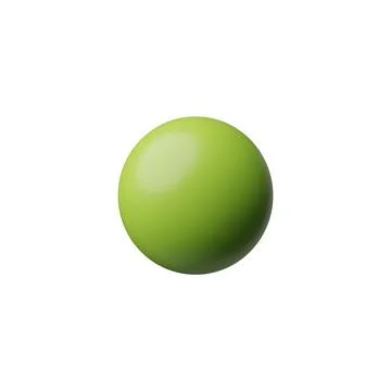 Green sphere 3D model icon, geometric round figure glossy surface vector render Stock Illustration