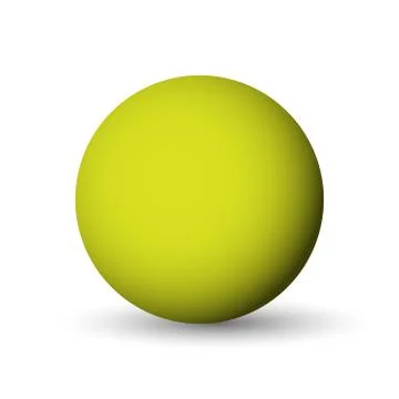 Green sphere, ball or orb. 3D vector object with dropped shadow on white Stock Illustration