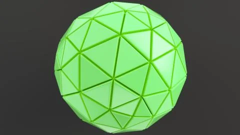 Green sphere on the black surface Stock Illustration