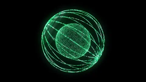 Green sphere consisting of points and lines. Technology grid sphere. Stockbeeldmateriaal 272588874