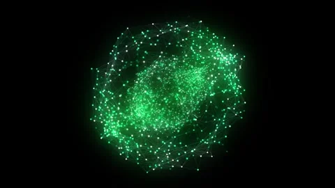 Green sphere consisting of points and lines. Technology grid sphere. 스톡 동영상 272589246