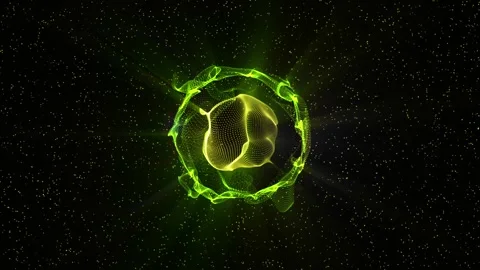 Green sphere with long rays Stock Footage 254279385