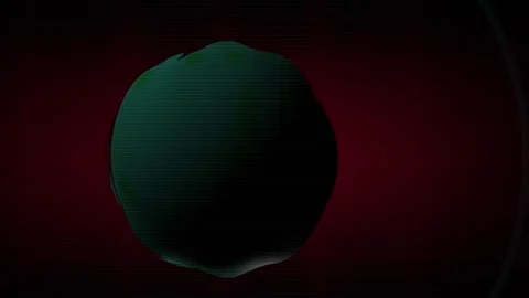 Green Sphere with Polka Dots Rotating Dynamically on a Dark Red Background Stock Footage 343722793