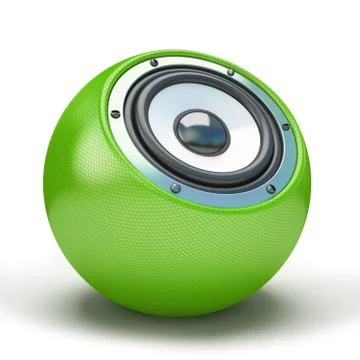 Green sphere speaker Stock Illustration