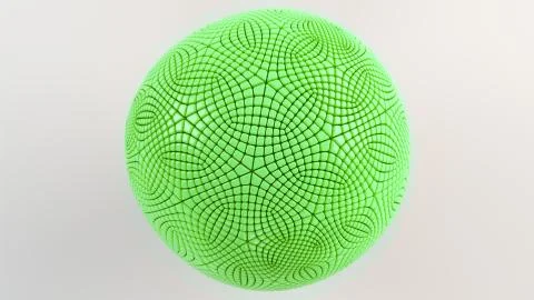 Green sphere on the white surface Stock Illustration