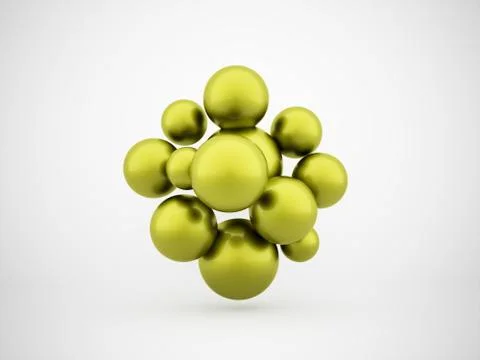 Green spheres concept rendered Stock Illustration