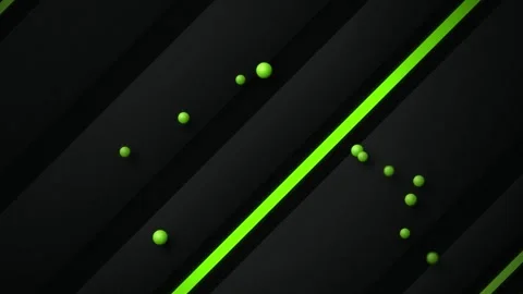 Green spheres rolling dark geometric surface seamless loop Stock-Footage 344632989