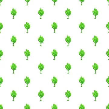 Green spinach leaves seamless pattern for healthy food background Stock Illustration