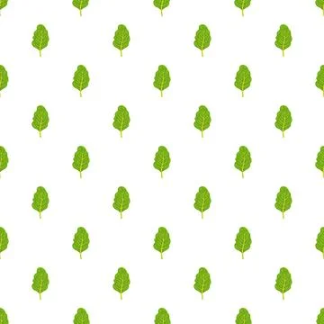 Green spinach leaves seamless pattern vector illustration Stock Illustration