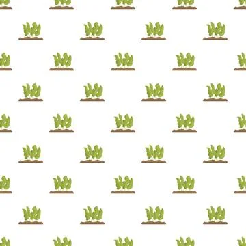 Green spinach plants growing in repeating pattern Stock Illustration