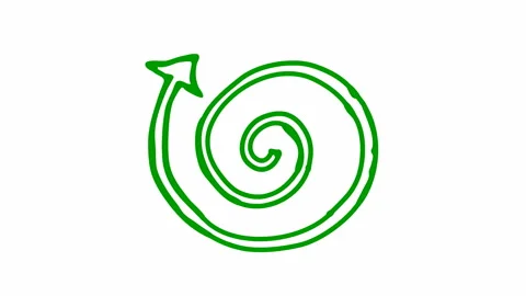 Green spiral arrow white Stock Footage 231995608