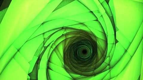 Green spiral design with leafy elements and yellow background. Stock Footage 335531026
